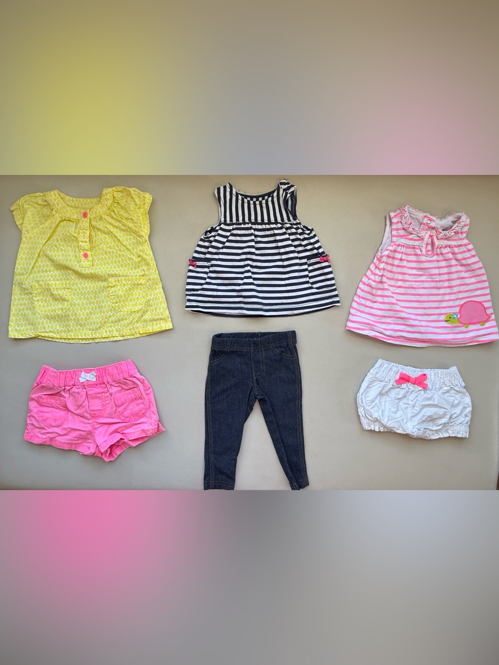 Carter's Girls' Assorted Outfit Set — Yellow, Black, Pink, White